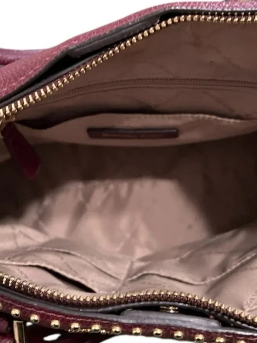 Michael Kors Adele Merlot Large Dome Leather Maroon Satchel (Rare) Handbag